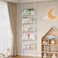 Étagère de présentation métallique moderne pliable et réglable en hauteur avec étagères de rangement - Montage facile