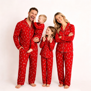Pijamas de Bambú de Alta Calidad con Estampado Nuevo para Mamá e Hija, Mameluco con Cierre para Bebé, Conjunto Familiar a Juego - Product Image 2
