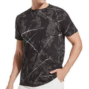 T-shirts pour hommes, coupe classique, décontractés, d'été, en tricot, à motifs graphiques, col rond, manches courtes, anti-froissement, respirants, vintage - Product Image 1