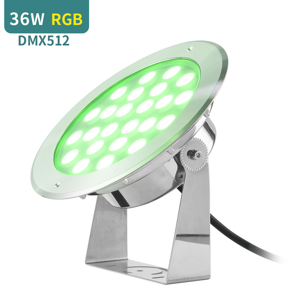 36W SS316L RGB DMX512 Control Hotel Garden Swimming Pool Led Underwater Lights