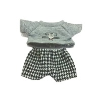 Nouvel ensemble de vêtements en coton pour poupée Labubu de 17 cm, style urbain cool et tendance, avec T-shirt, pour remplacement de costume de jouet en peluche, idéal pour porte-clés