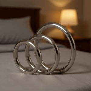 Juego de 3 anillos para pene de metal plateado para mejora sexual masculina para uso íntimo. - Product Image 2