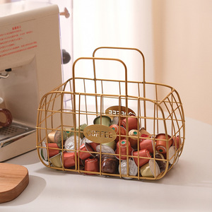 Wire Basket Rectangle 1-3L Industrial Style Food Container For Coffee Capsule Storage Kitchen Living Room Use - Product Image 2