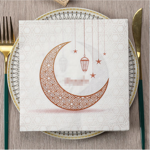 Printed Moon-Themed Disposable Paper Napkins 330mm Square For Themed Party Use - Product Image 1