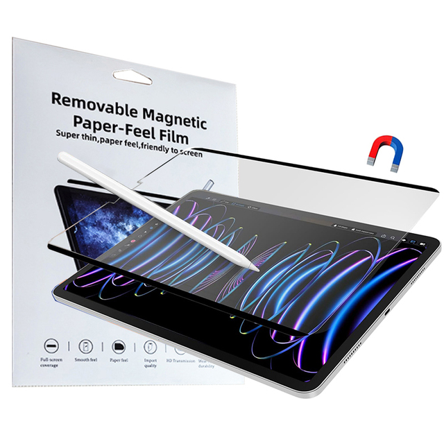 Magnetic Paper Screen Protector for iPad Air 5/4th & iPad Pro 11 Inch (2022/2021/2020/2018) Detachable Matte Screen Like Paper