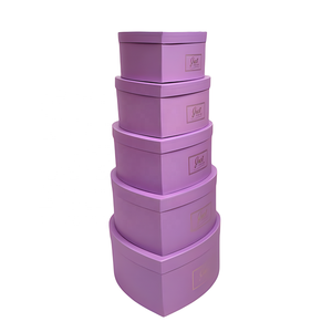 现货商品 (接受定制) 单色烫金心形套装5礼盒心形礼品包装盒心形花盒 - Product Image 2