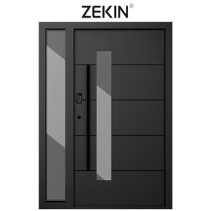 Porte ZEKIN DOOR Foshan, porte en acier de luxe antivol, porte d'entrée double européenne, serrure de porte intelligente minimaliste pour le Ghana - Product Image 2