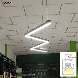 ไฟ LED โปรไฟล์แบบแขวนรูปทรงตามสั่ง ความสว่างสูง ไฟเส้นตรงติดเพดานทันสมัย สำหรับร้านค้า สตูดิโอ สำนักงาน - Product Image 1