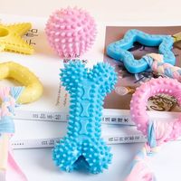 Jouet à mâcher pour chien en tissu TPR Zhejiang Macaron, bâtonnet de dentition résistant pour petits chiens, pour le nettoyage dentaire et la stimulation des molaires