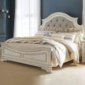 Pháp phong cách cổ trắng soild khung gỗ cao beadboard bọc giường nhà - Product Image 2