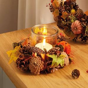 Décorations de Noël faites à la main par une usine BSCI, décorations de table en forme de cône de pin, porte-bougie en verre pour bougie chauffe-plat, porte-bougie de Noël personnalisé - Product Image 1