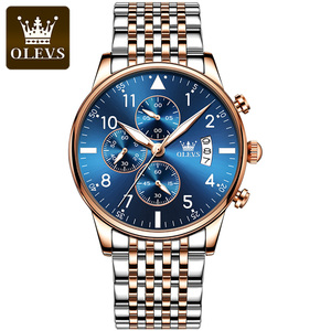 OLEVS 2869 Montres-bracelets de luxe pour hommes en or Montres de marque pour hommes Montre à quartz pour homme Étanche en acier inoxydable Mode Affaires <span class=keywords><strong>Calendrier</strong></span> - Product Image 4
