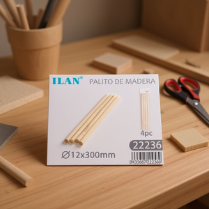 ILAN Bastoncini in Legno per Artigianato 12x300mm 4pz per Progetti Fai-da-Te - Product Image 6
