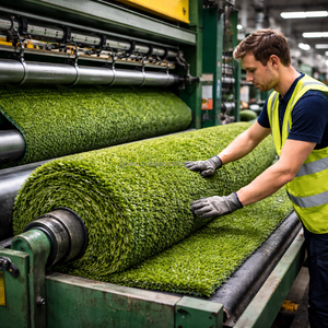 Césped artificial de alta densidad y alta calidad de 30-60 mm de altura para estadios de fútbol, campos de fútbol sala y alfombras deportivas. - Product Image 3