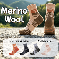 Chaussettes en laine mérinos personnalisées, tricotées, épaisses, en tissu éponge, résistantes à l'usure, respirantes, chaudes, pour la randonnée en automne, pour l'extérieur