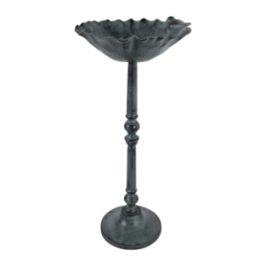 Vasca per uccelli in metallo con decorazione a forma di uccello su fiore, per giardino, cortile, uso esterno, decorazione per cortile anteriore o posteriore - Product Image 2