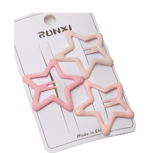 4.2รูปดาวห้าแฉกขนาดใหญ่สำหรับเด็กผู้หญิงสีสันสดใสอเนกประสงค์คลิปหนีบผมหน้าม้าแบบข้ามพรมแดนขายดี3ชิ้น/การ์ด - Product Image 5