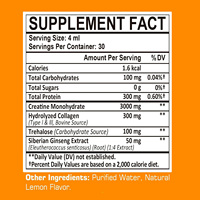 Créatine HCL liquide de qualité supérieure en gouttes 120 ml, collagène mélangé, saveur naturelle d'orange, récupération musculaire, compléments sportifs, OEM, adulte
