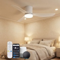 Lampu Kipas Plafon LED Pintar Desain Modern Baru Dekoratif Remote Control Rendah Kebisingan Ruangan Kecil Hotel Lampu Kipas Plafon