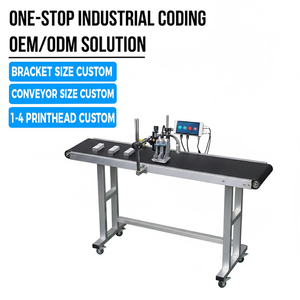 Tij 2.5サーマル2ノズルオンラインインクジェットプリンター工業用自動生産有効期限印字機（コンベア付き） - Product Image 1