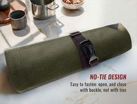 Sac de rangement pliable pour couteaux de chef en toile personnalisée avec sangle à boucle pour le camping et le barbecue
