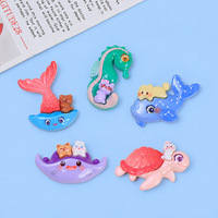 Breloques en résine faites à la main DIY motif animaux marins (tortue, hippocampe, baleine) pour accessoires de pince à cheveux