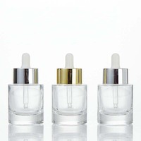 Botol Pipet Kaca Serum Minyak Esensial Hitam Transparan Silinder Kemasan Perawatan Kulit Kosmetik 40ml