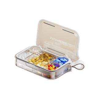 Boîte de rangement pour pilules, 7 compartiments, hermétique, résistante à l'humidité, portable avec joint en silicone pour l'organisation quotidienne des médicaments - Product Image 3