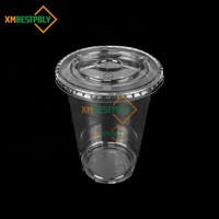 Gobelets jetables transparents en plastique PET de qualité alimentaire avec couvercle pour boissons – Vente en gros