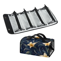 Sac de voyage cosmétique à suspendre en polyester à imprimé floral Plumeria hawaïen, marque privée, pour rangement de maquillage