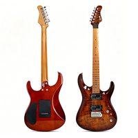 Guitare électrique SG pour adulte, manche en érable torréfié, corps en aulne, placage en érable tigré, micros actifs HH S-G37-T
