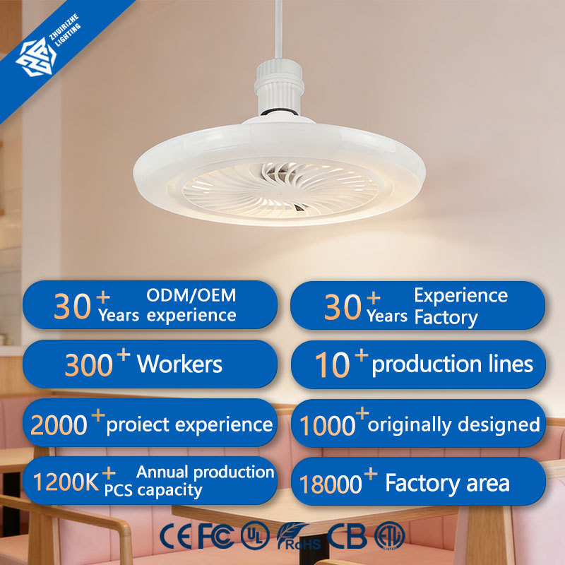 Intelligent Modern E27 LED Fan Lamp Tri-Color Mute Small Ceiling Mount Dimmable for Dining Room Bedroom Home Office Remote