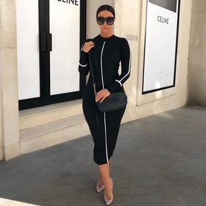 <span class=keywords><strong>Abiti</strong></span> Casual <span class=keywords><strong>da</strong></span> donna a manica lunga avvolgente abito attillato abito <span class=keywords><strong>da</strong></span> <span class=keywords><strong>sera</strong></span> <span class=keywords><strong>Midi</strong></span> <span class=keywords><strong>da</strong></span> donna - Product Image 3