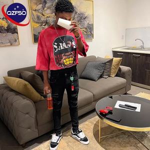 QZFSO – Nouveau T-shirt Homme Coupe Boxy Courte, Épaules Tombantes, 100% Coton Écologique, Impression Numérique, Grande Taille et Surdimensionné - Product Image 1