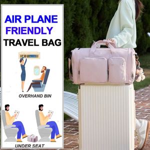 Travel Bag Overnight Carry on Luggage with Shoe Compartment Trolley Sleeve for Sports Travel Camping - Product Image 3