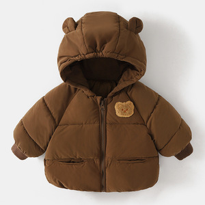 Hiver Enfants Garçons Filles <span class=keywords><strong>Veste</strong></span> épaisse chaude doudoune à manches longues <span class=keywords><strong>Teddy</strong></span> Bear Hoodie Jacket Baby Coat - Product Image 4