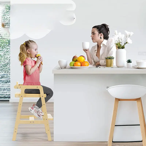 Tour en bois moderne à hauteur réglable Aide à la cuisine Lit pour enfants Salle à manger Apprentissage Chambre à coucher Application Salle de bain - Product Image 5