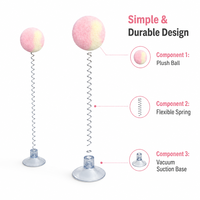 Jouet interactif pour chat à 2 niveaux avec boule mobile, design classique et écologique