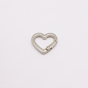 Heart Shaped Spring <b>Ring</b> 40mm Zinc Alloy Gold Plated Lobster Clasp Keychain Jewelry Accessory - Product Image 2