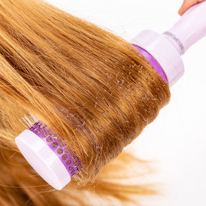 Peine rizador de pelo rosa para mujer, con efecto rizador y voluminizador, portátil, para uso doméstico, para todo tipo de cabello - Product Image 3