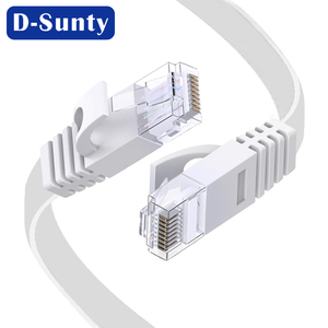 Câble réseau plat Cat 6 en cuivre nu, RJ45 8P8C 32AWG 4 paires, cordon de brassage Cat 6 RoHS, câbles de communication Ethernet - Product Image 6