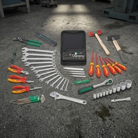 Boîte à outils pour mécaniciens en ABS robuste, noire, ensemble de 83 outils