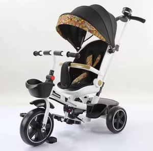 Cochecito de Bebé Multifuncional de Lujo, <span class=keywords><strong>Triciclo</strong></span> para Bebé con Mango de Empuje Ajustable de 3 Velocidades y <span class=keywords><strong>Asiento</strong></span> <span class=keywords><strong>Reclinable</strong></span> y Giratorio - Product Image 3