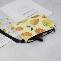 Ecologische canvas make-up tas met zacht handvat, sublimatieprint, draagbaar, ritssluiting, fruitmotief