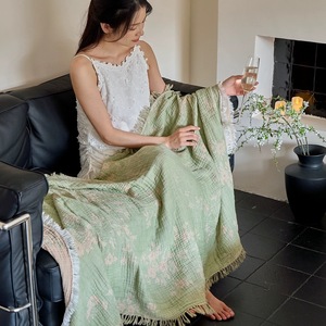 Serviette de Bain Multifonctionnelle en <span class=keywords><strong>Jacquard</strong></span> 100% Coton Tissé, Style Artistique Écologique Luxe Léger, Décoration à Pompons, Rétro Français - Product Image 5