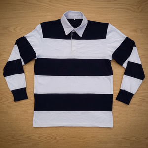 Heavy Thick Cotton Rugby Jerseys Custom Embroidery Logo Classic <b>Long</b> <b>Sleeve</b> for Shirts Team Wear Old School <b>Stripe</b> Breathable - Product Image 3