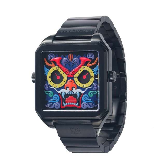 HappieWatch the Tyrant Dragon Cartoon Alloy Leather Strap Quartz Movement MIYOTA Movement Pointer Dial Watch