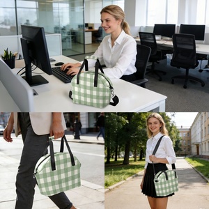 Aloha Collection Turquoise Palaka Design Reusable Insulated <b>Tote</b> Custom Print Quilted <b>Lunch</b> Cooler <b>Bag</b> for Adult Picnic Office - Product Image 5