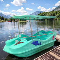 Promotion : Bateau à pédales/électrique en plastique pour 4 personnes, équipement de jeu aquatique, vélo aquatique, bateau de tourisme pour parcs aquatiques - En solde