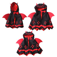 En stock 2026 : Costume de chauve-souris à ailes rouges pour Halloween avec cape à capuche et cornes pour chats et petits chiens – Tenue de déguisement – Prise en charge OEM ODM